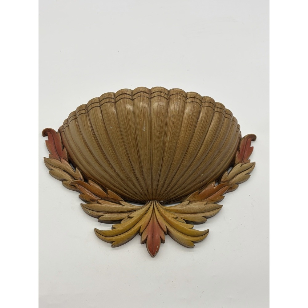 Burwood 1980 Wall Pocket Planter 2418 Faux Wood Plastic Sconce, 14" Vintage